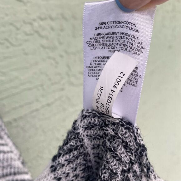 Express Women's Black & White Striped Open Front Cardigan Sweater Size M - Picture 6 of 7